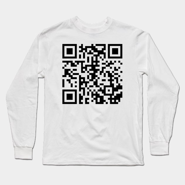 Rickroll qr code - black - white Long Sleeve T-Shirt by MIXCOLOR